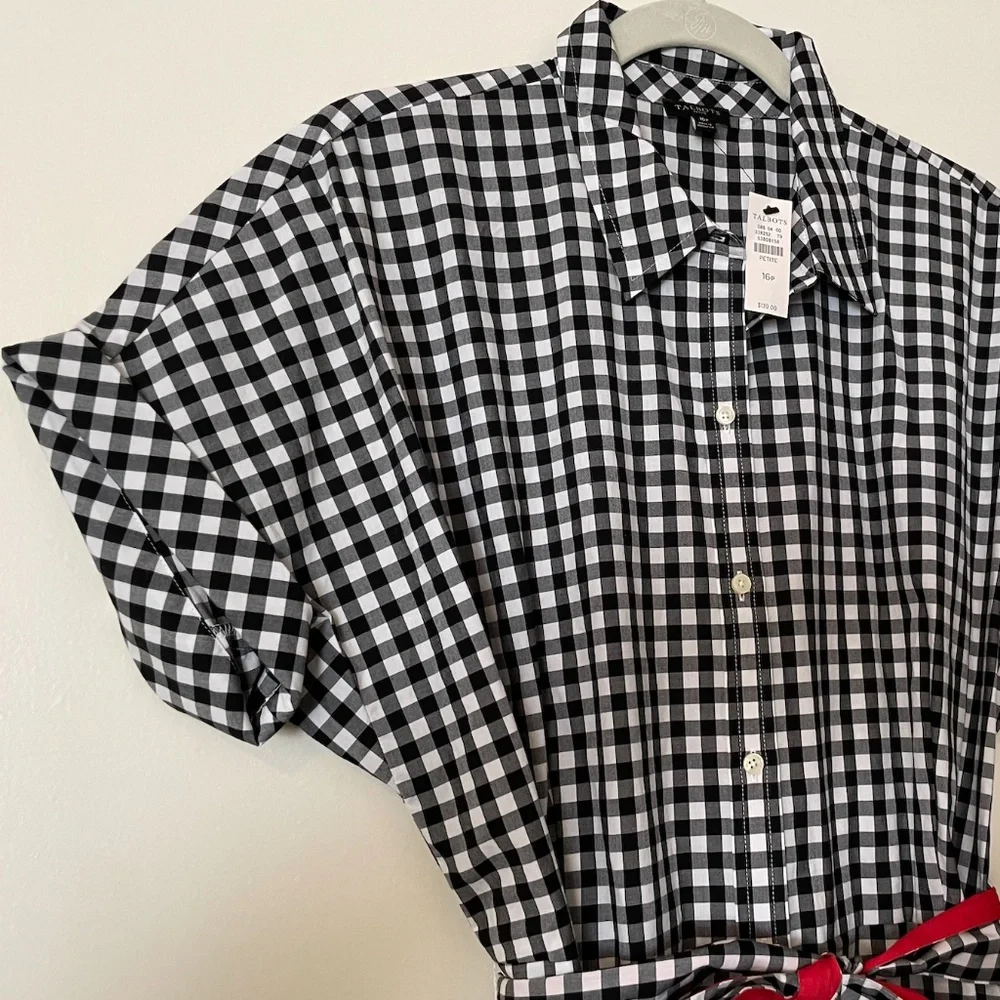 Talbots Gingham Shirt Dress - 16P - Picture 3 of 9